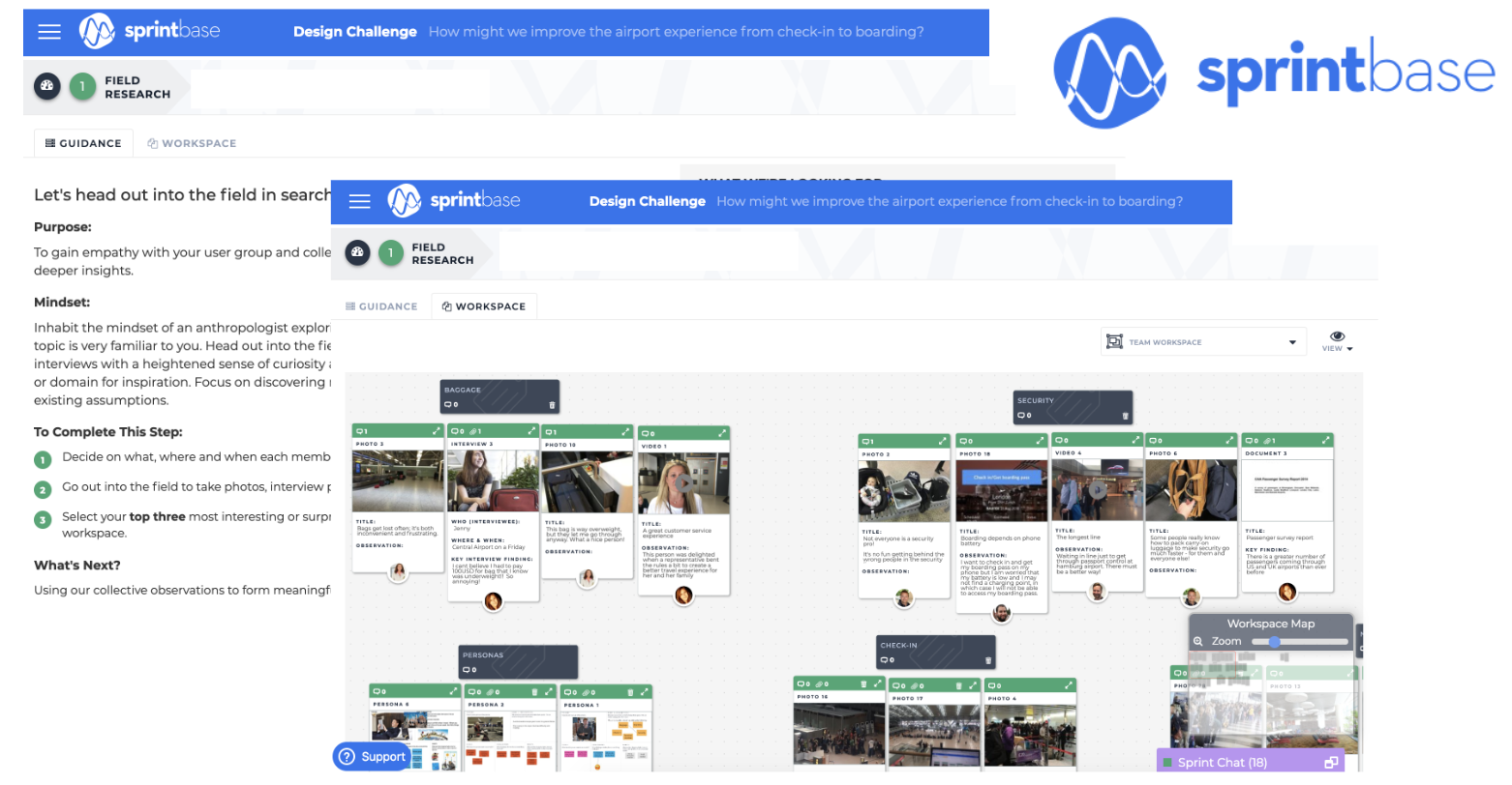 Sprintbase guiding through the a design process