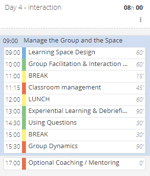 Train-the-trainer - Day 4 schedule - Interaction